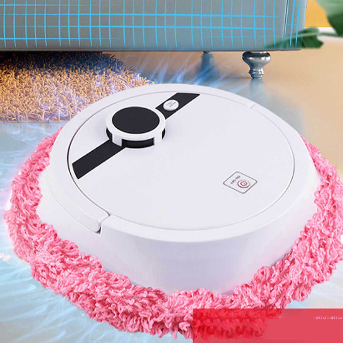 Robot Vacuum Cleaner Strong Suction Wet and Dry Use Rechargeable Robot Mop for Livingroom Bedroom Bathroom White