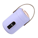 Mini Rice Cooker Efficient Heating Insulated Portable Multifunction Soup Porridge Stewpot for Home Office Dorm Purple - Front View