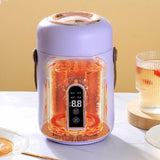 Mini Rice Cooker Efficient Heating Insulated Portable Multifunction Soup Porridge Stewpot for Home Office Dorm Purple - Extra Image