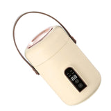 Mini Rice Cooker Efficient Heating Insulated Portable Multifunction Soup Porridge Stewpot for Home Office Dorm White - Side View