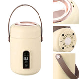 Mini Rice Cooker Efficient Heating Insulated Portable Multifunction Soup Porridge Stewpot for Home Office Dorm White - Top-Down View