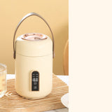 Mini Rice Cooker Efficient Heating Insulated Portable Multifunction Soup Porridge Stewpot for Home Office Dorm White