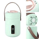 Mini Rice Cooker Efficient Heating Insulated Portable Multifunction Soup Porridge Stewpot for Home Office Dorm Green