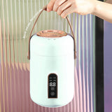 Mini Rice Cooker Efficient Heating Insulated Portable Multifunction Soup Porridge Stewpot for Home Office Dorm Green