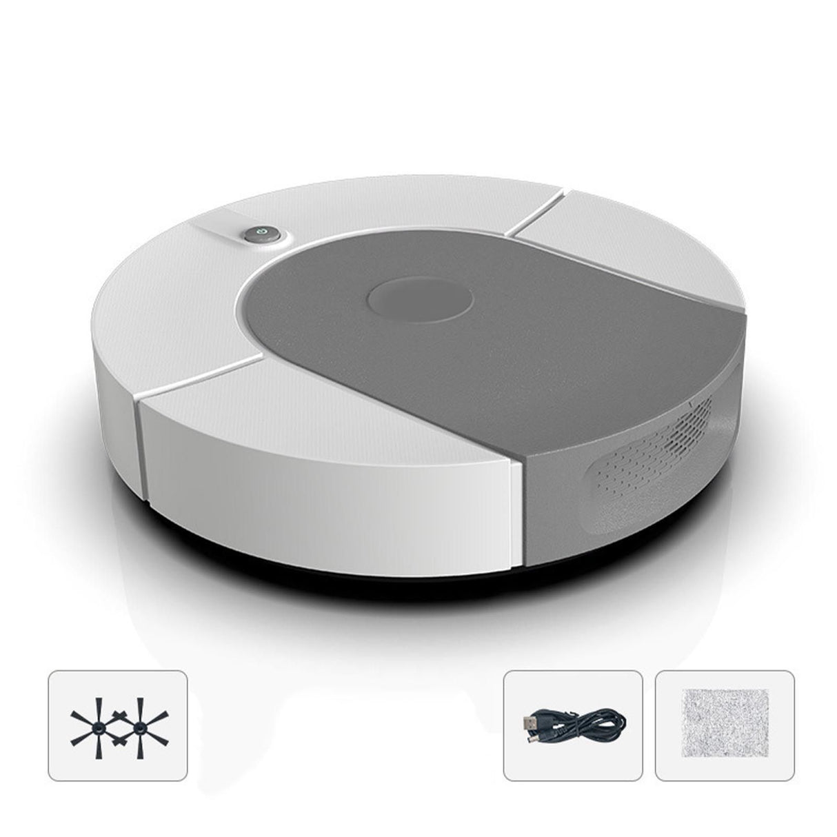 Robot Vacuum Cleaner Strong Suction Automatic USB Rechargeable Sweeping Robot for Ceramic Tiles Hard Floors Grey