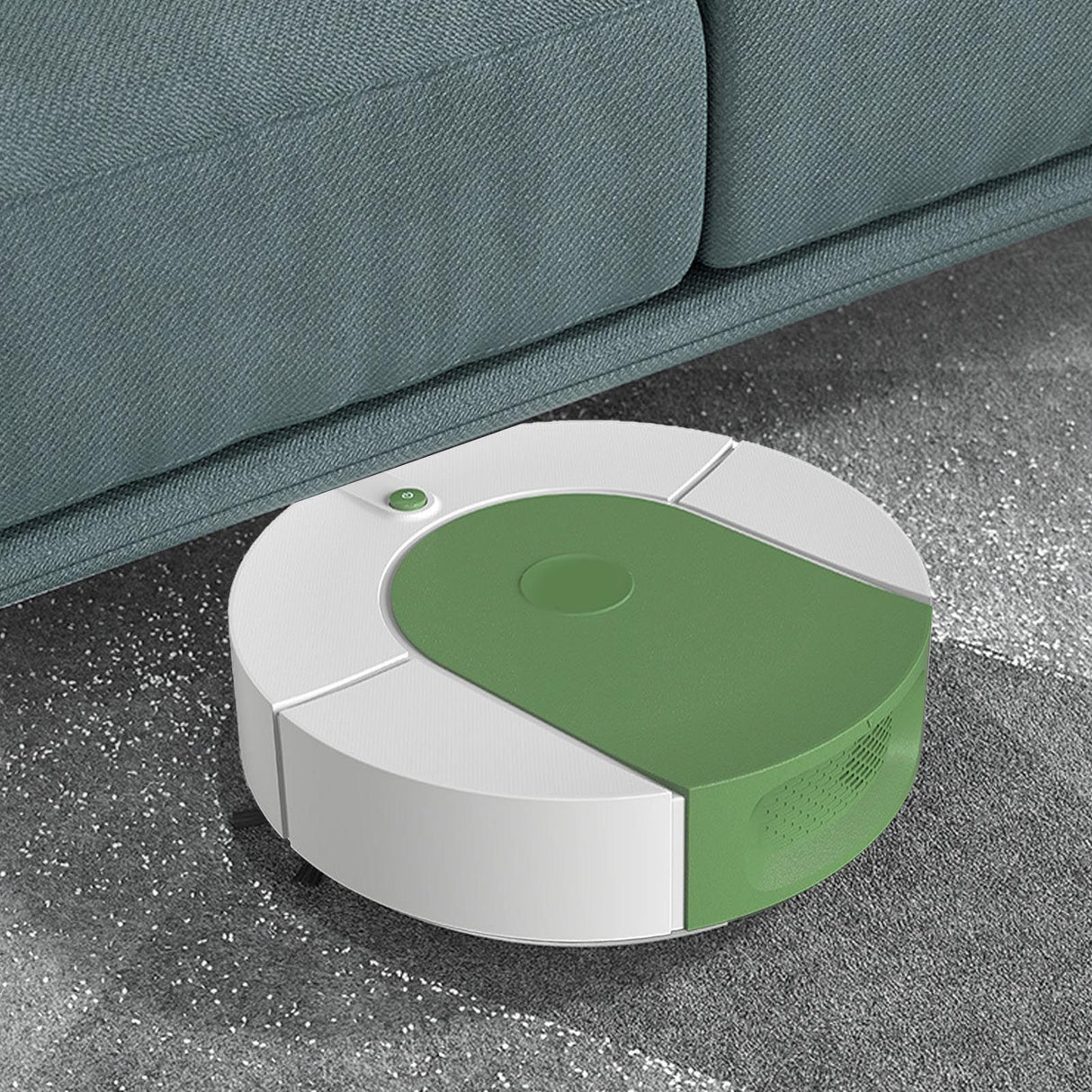 Robot Vacuum Cleaner Strong Suction Automatic USB Rechargeable Sweeping Robot for Ceramic Tiles Hard Floors Green