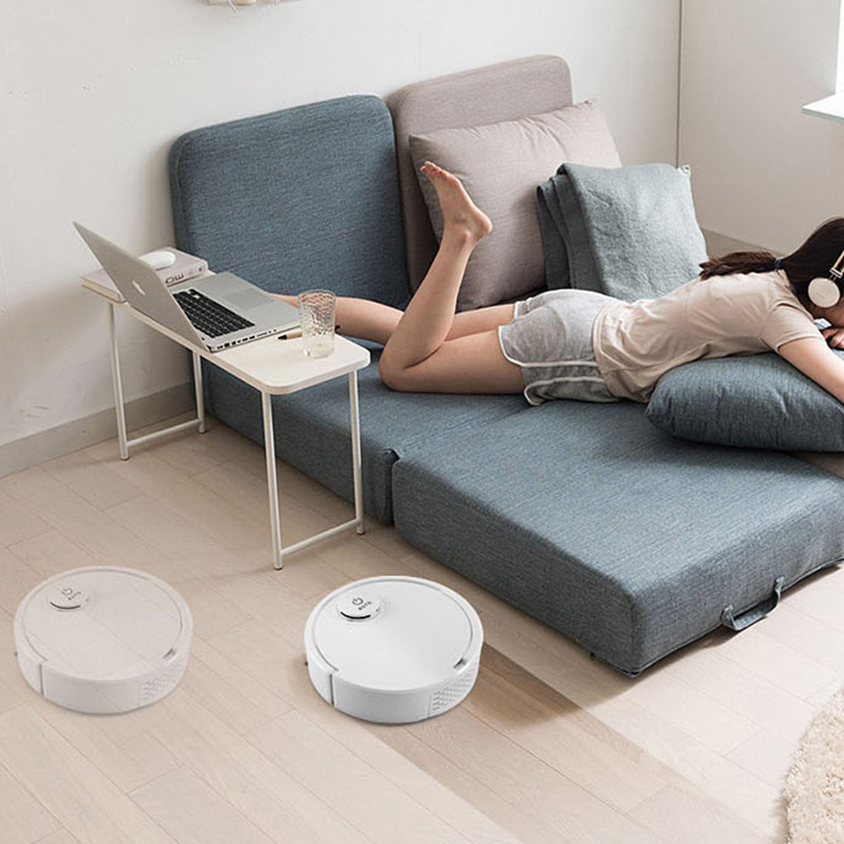 Robot Vacuum Cleaner Touch Control High Coverage Automatic Floor Sweeping Robot for Wood Floor Tiles