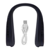 Neck Fan Bladeless USB Charging 5 Speeds Adjustable Wearable Portable Hanging Neck Fan for Outdoor Blue