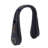 Neck Fan Bladeless USB Charging 5 Speeds Adjustable Wearable Portable Hanging Neck Fan for Outdoor Blue