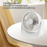USB Desk Fan 3 Speed Modes Stable Base Rotatable Head USB Charge Small Desk Fan for Family Office School - Extra Image