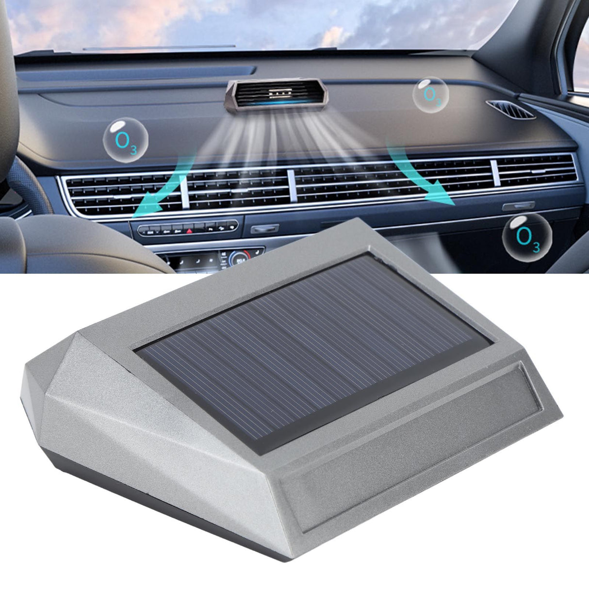 Car Air Purifier Solar Charging Ozone Deodorization Intelligent Adjustment Odor Elimination Air Cleaner