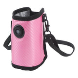 Milk Bottle Warmer Bag Digital Display Constant Temp Adjustable Temperature Baby Bottle Warmer for Home Car Rose Red - Top-Down View