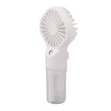 Portable Handheld Misting Fan USB Rechargeable Water Spray Mist Fan with 4 Gear Speed White - 45-Degree Angle
