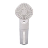 Portable Handheld Misting Fan USB Rechargeable Water Spray Mist Fan with 4 Gear Speed White - Close-Up Angle