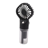 Portable Handheld Misting Fan USB Rechargeable Water Spray Mist Fan with 4 Gear Speed Black - Side View