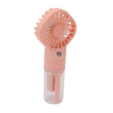 Portable Handheld Misting Fan USB Rechargeable Water Spray Mist Fan with 4 Gear Speed Pink - Side View