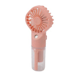 Portable Handheld Misting Fan USB Rechargeable Water Spray Mist Fan with 4 Gear Speed Pink - Rear View
