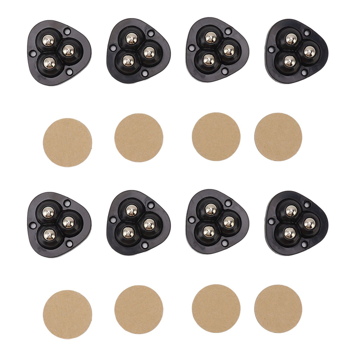 8PCS Mini Caster Wheels Self Adhesive 360 Degrees Swivel Easy Installation Stainless Steel Sticky Pulley for Appliance