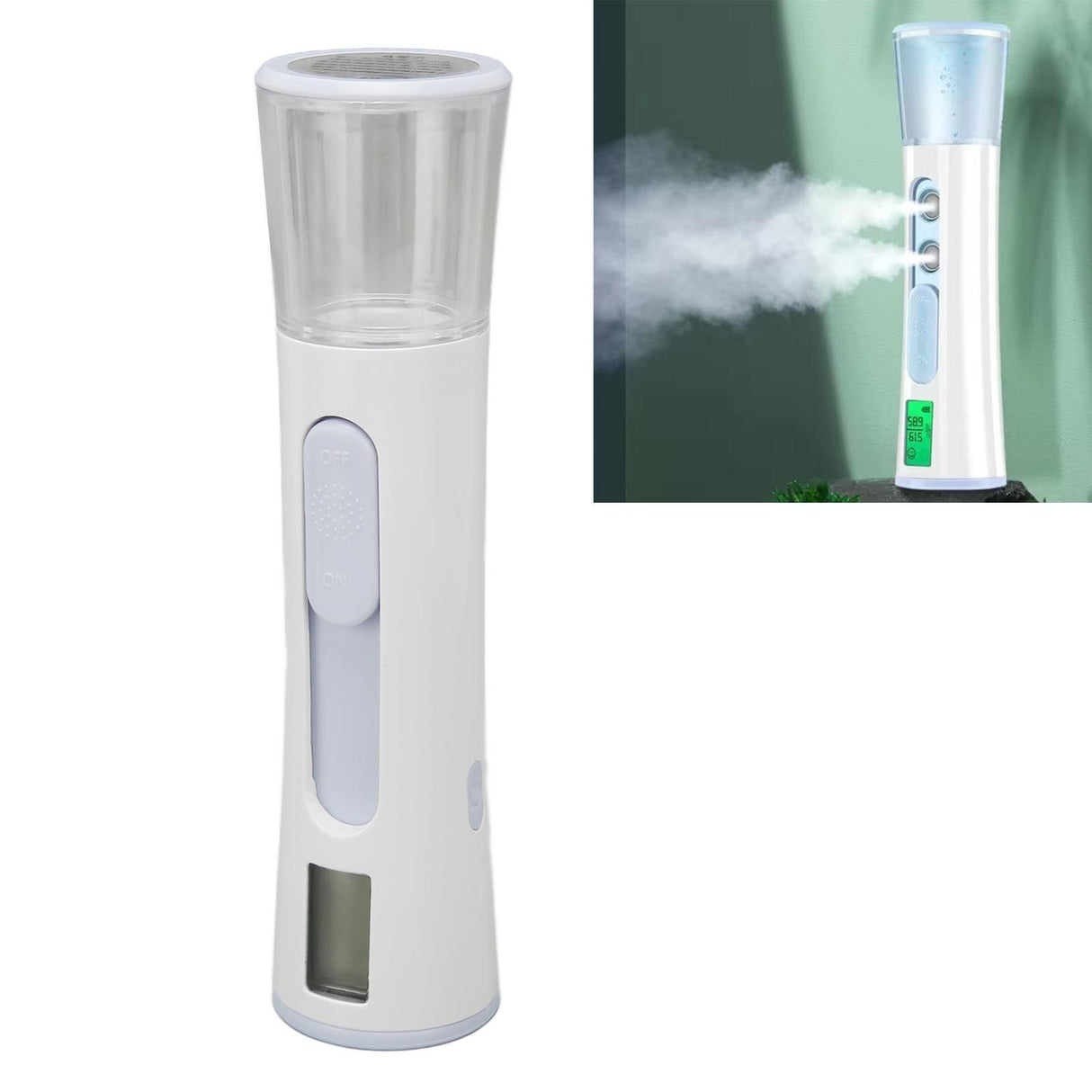 Double Headed Nano Facial Steamer Moisturizing Hydrating Face Sprayer With LCD Screen Display