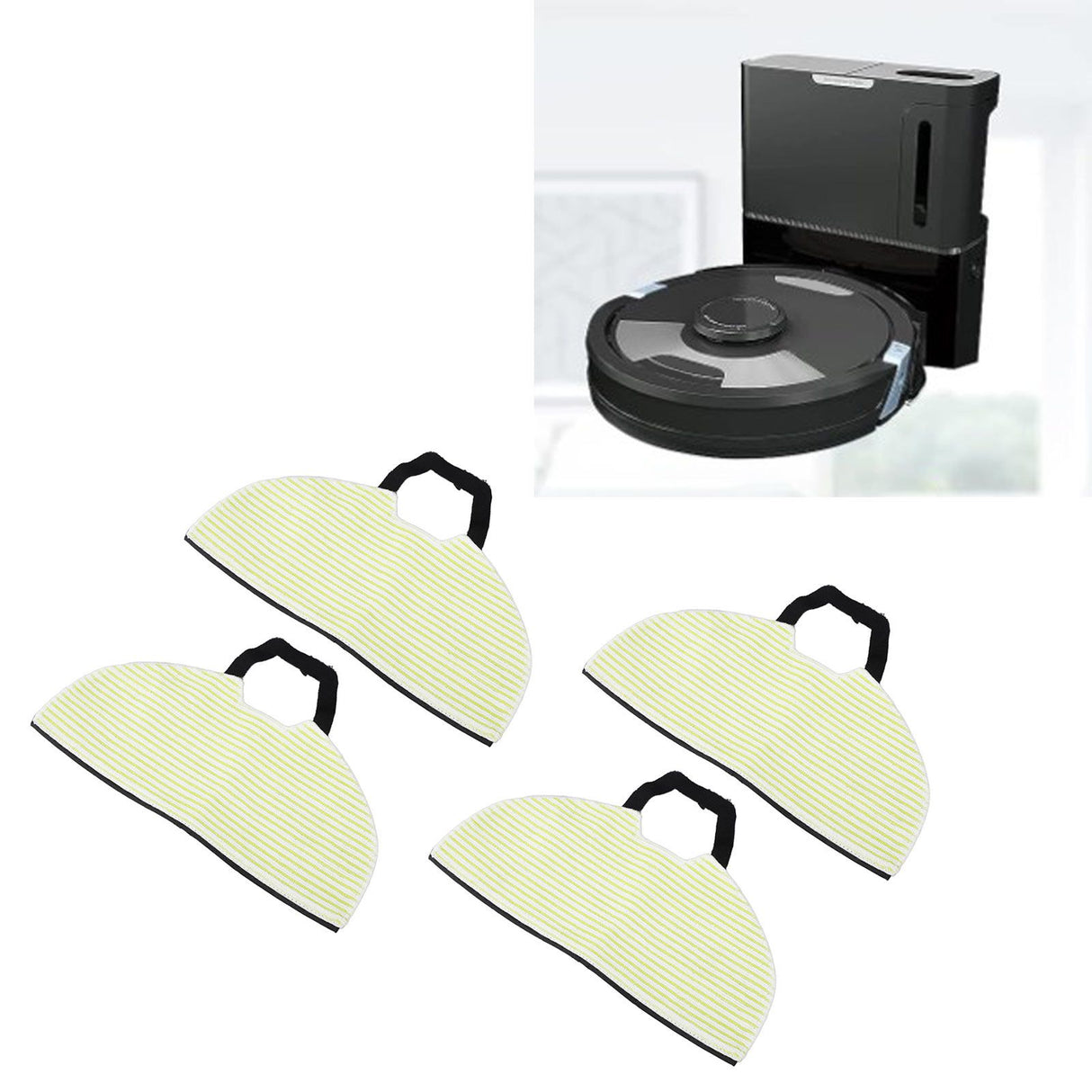 4pcs Vacuum Mop Pads Shed Resistant Highly Absorbent Reusable Mop Cloth Pad for Shark RV2410WD RV2610WD
