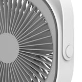 Small Desk Fan 6 Inch Quiet Mini Portable USB Rechargeable Desktop Fan for Home and Office White - Low Angle