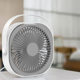 Small Desk Fan 6 Inch Quiet Mini Portable USB Rechargeable Desktop Fan for Home and Office White - Extra Image