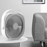 Small Desk Fan 6 Inch Quiet Mini Portable USB Rechargeable Desktop Fan for Home and Office White - Extra Image