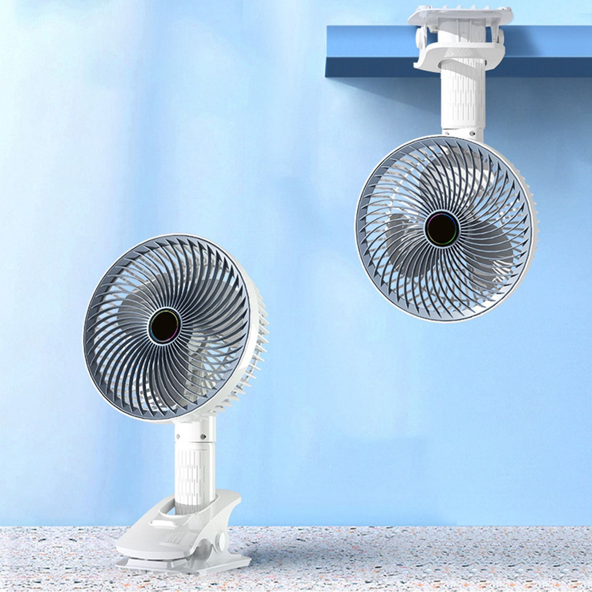 USB Rechargeable Handheld Fan Wall Mounted 3 Speed Strong Wind Portable Small Electric Fan for Home Dormitory