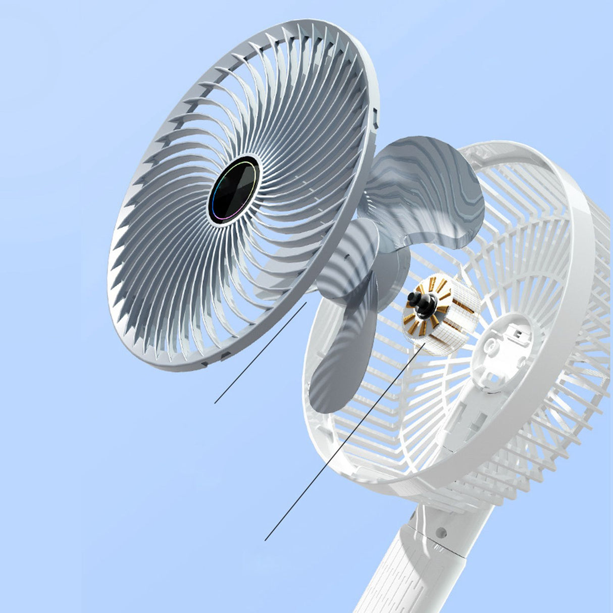 USB Rechargeable Handheld Fan Wall Mounted 3 Speed Strong Wind Portable Small Electric Fan for Home Dormitory