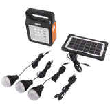 Solar Power Bank 6000mAh Bright Headlight Panel Light 3 Bulbs Portable Handle Solar Generator for Camping Travel