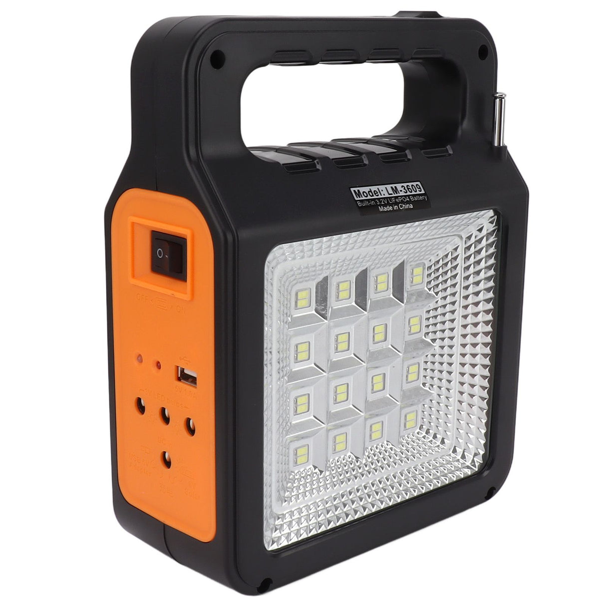 Solar Power Bank 6000mAh Bright Headlight Panel Light 3 Bulbs Portable Handle Solar Generator for Camping Travel
