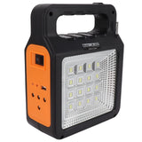 Solar Power Bank 6000mAh Bright Headlight Panel Light 3 Bulbs Portable Handle Solar Generator for Camping Travel - Rear View