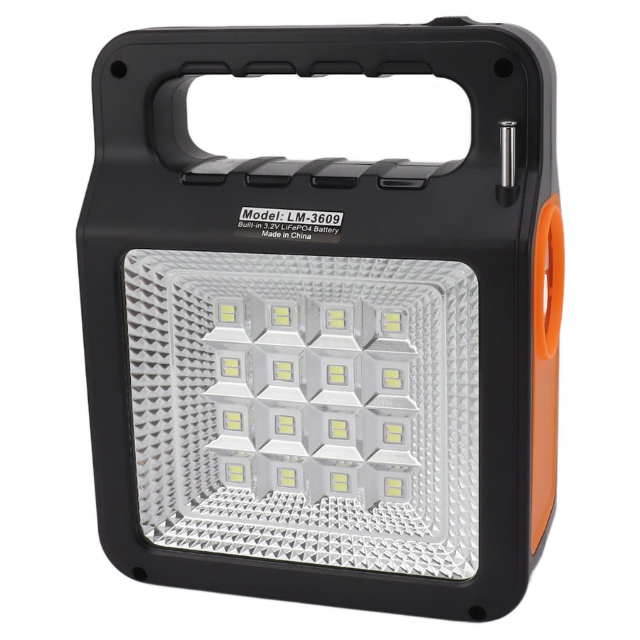 Solar Power Bank 6000mAh Bright Headlight Panel Light 3 Bulbs Portable Handle Solar Generator for Camping Travel