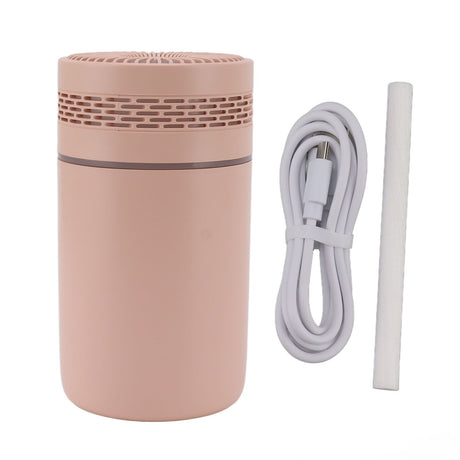 Pink mini USB humidifier with colourful LED night light, 250ml