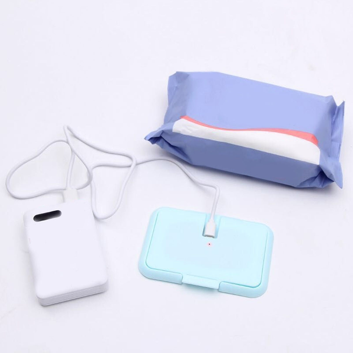 USB Wet Wipe Heater Constant Temperature Portable Baby Wipes Warmer for Household Car Outdoor Blue