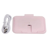 USB Wet Wipe Heater Constant Temperature Portable Baby Wipes Warmer for Household Car Outdoor Pink