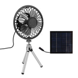 Portable Solar Fan 6W 6 Inches Solar USB Dual Powered Fan For Home Camping Outdoor Fishing With Stretchable Stand - Side View
