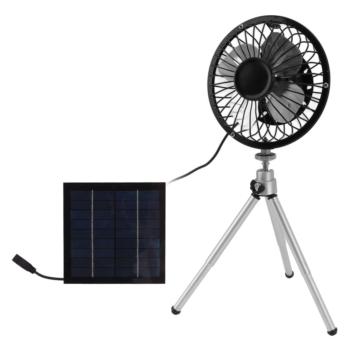 Portable Solar Fan 6W 6 Inches Solar USB Dual Powered Fan For Home Camping Outdoor Fishing With Stretchable Stand
