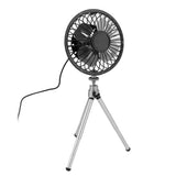 Portable Solar Fan 6W 6 Inches Solar USB Dual Powered Fan For Home Camping Outdoor Fishing With Stretchable Stand