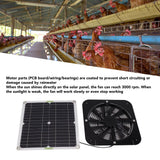 13.5 Inch Solar Powered Fan 100W Round Effective Cooling Solar Panel Fan Kit For Greenhouse Chicken Coop Dog Kennel - Extra Image