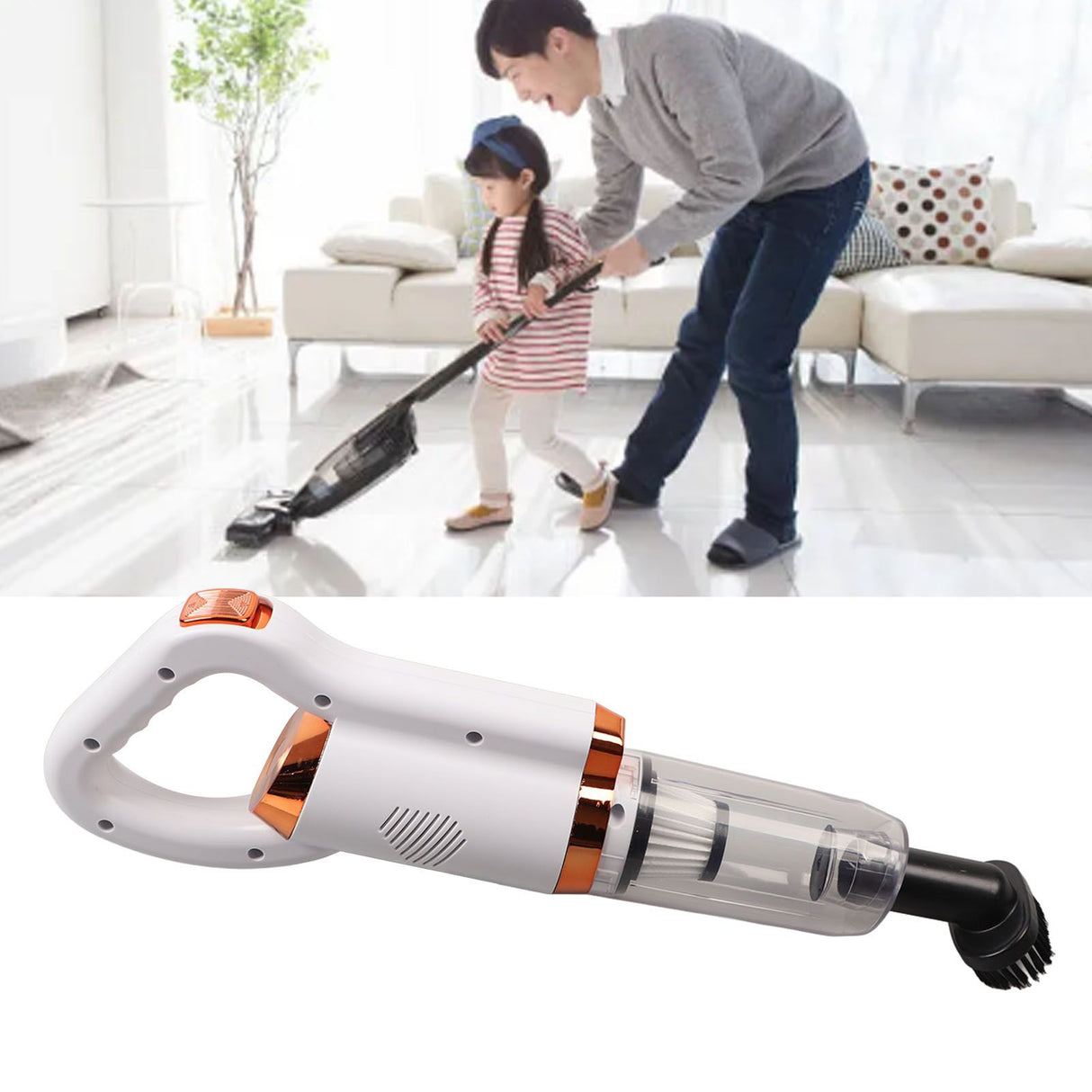 Cordless Vacuum Cleaner Lightweight Stick Vacuum with 8500PA Strong Suction 500ml Dust Cup Handheld Vacuum for Hard Floor Carpet White