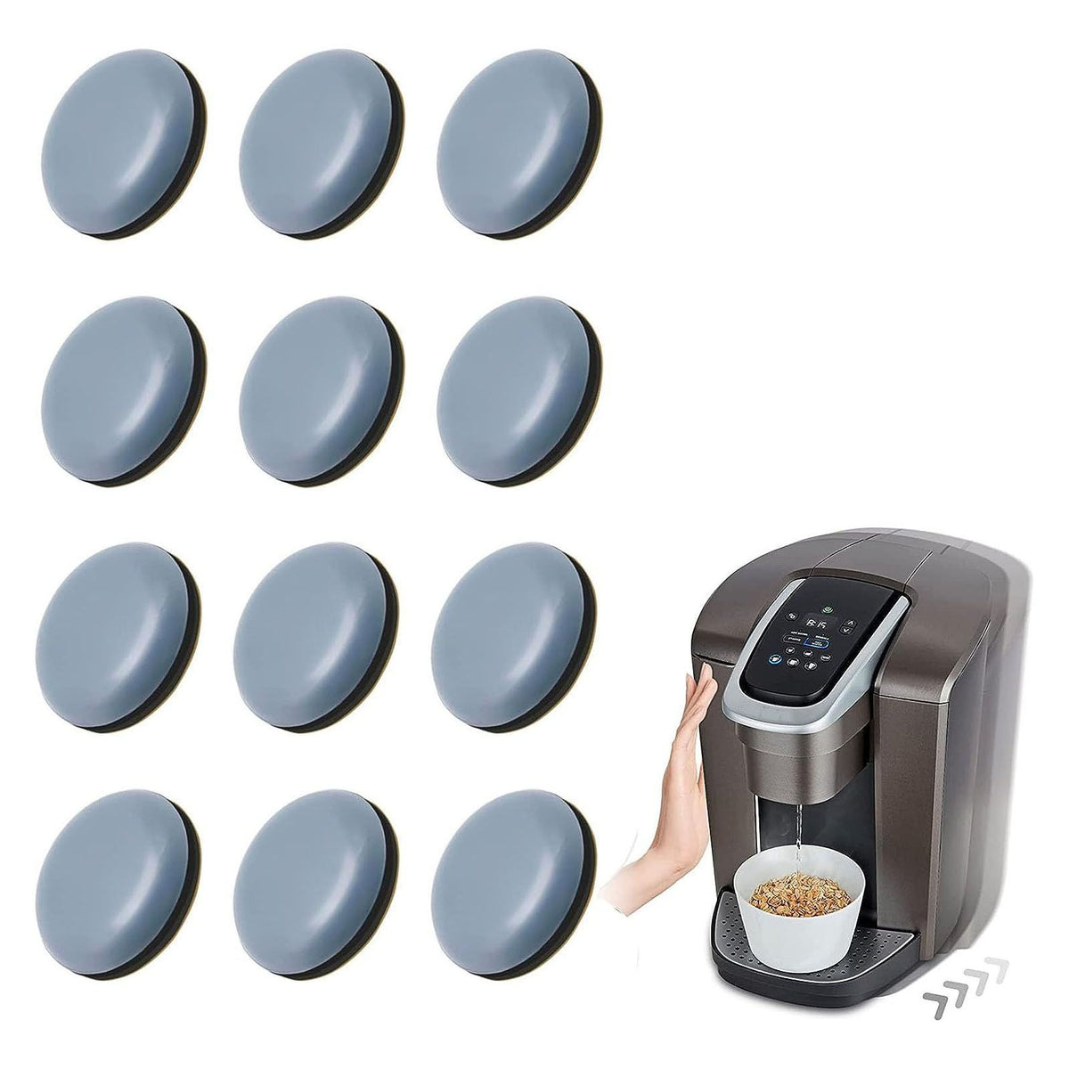12 Pcs Round 20mm Appliance Slider Adhesive PTFE Self Stick Slider for Countertop Small Kitchen Appliances
