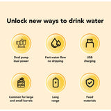 Household Small Electric Water Bottle Dispenser Mute Automatic Electric Drinking Water Bottle Pump with Dual Pump