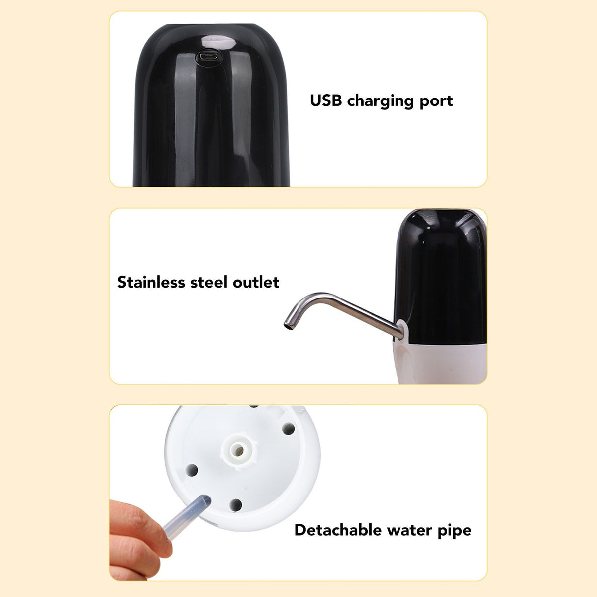 Household Small Electric Water Bottle Dispenser Mute Automatic Electric Drinking Water Bottle Pump with Dual Pump