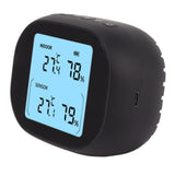 Wireless Indoor Outdoor Thermometer Black Temperature Humidity Monitor Daily High and Low Large Display Room Thermometer - Front View