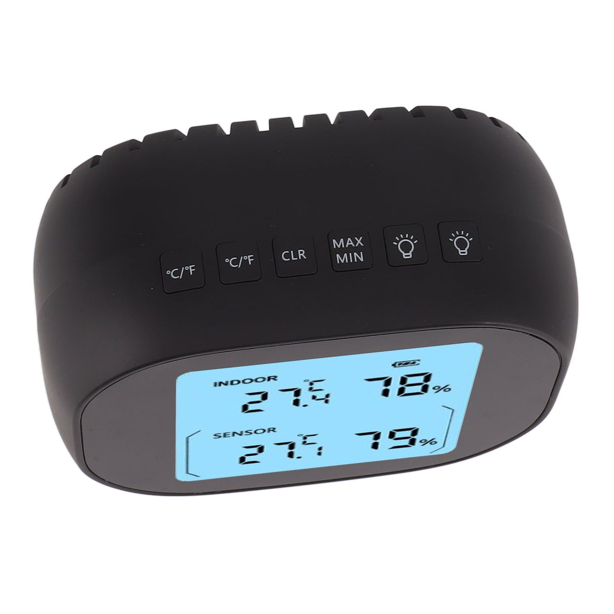 Wireless Indoor Outdoor Thermometer Black Temperature Humidity Monitor Daily High and Low Large Display Room Thermometer