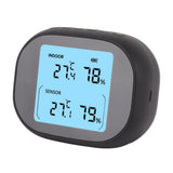 Wireless Indoor Outdoor Thermometer Black Temperature Humidity Monitor Daily High and Low Large Display Room Thermometer - Low Angle