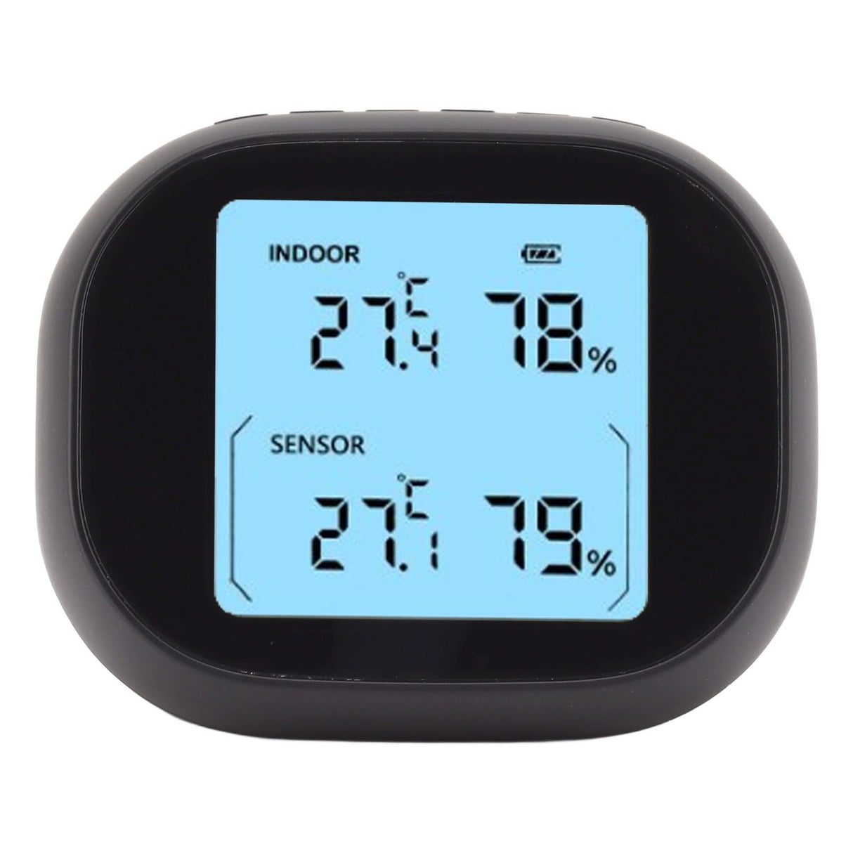 Wireless Indoor Outdoor Thermometer Black Temperature Humidity Monitor Daily High and Low Large Display Room Thermometer