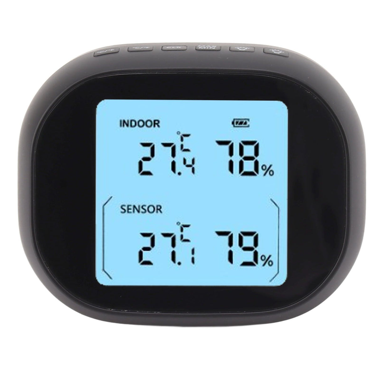 Wireless Indoor Outdoor Thermometer Black Temperature Humidity Monitor Daily High and Low Large Display Room Thermometer