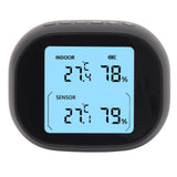 Wireless Indoor Outdoor Thermometer Black Temperature Humidity Monitor Daily High and Low Large Display Room Thermometer
